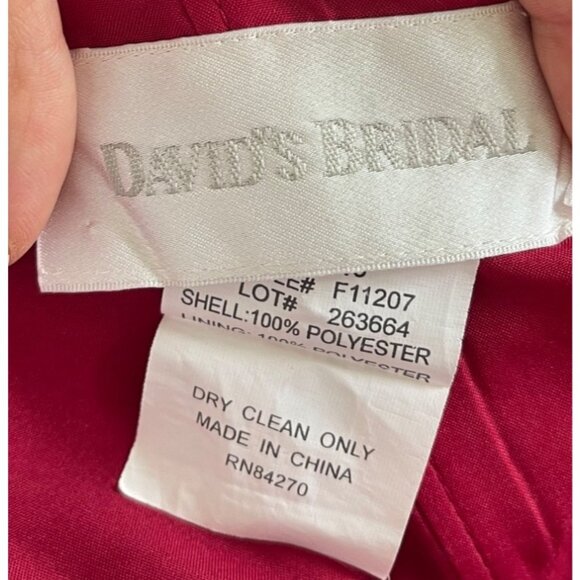 David's Bridal Satin Halter Prom Maxi Dress Size 16 Holiday Semi Formal Event - Picture 6 of 8